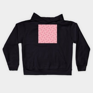 Cotton Candy Pink Abstract Watercolor Square Optical Illusion Tiles Kids Hoodie